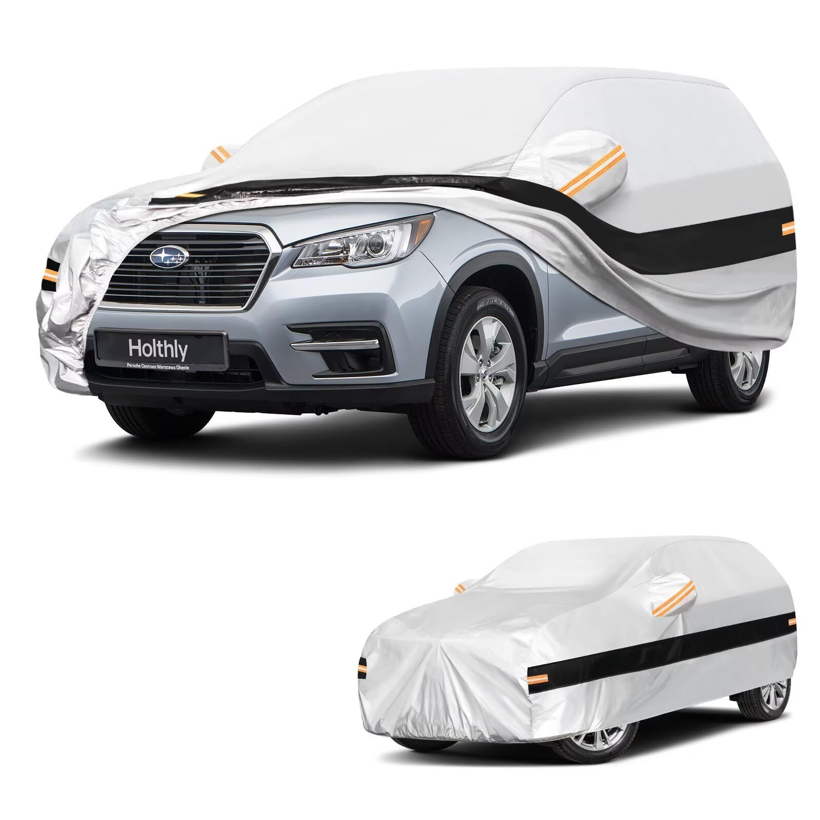 10 Layers SUV Car Cover Custom Fit for Subaru Ascent (2018-2026), Waterproof All Weather for Automobiles, Outdoor Full Cover Sun Dust Rain Protection with Cotton. Silver