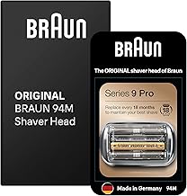 Braun 94M, Tête De Rasoir De Rechange, Originale, Pour Rasoirs Électriques, Argent, Compatible Avec Les Rasoirs Électriques Series 9 Pro Et Series 9