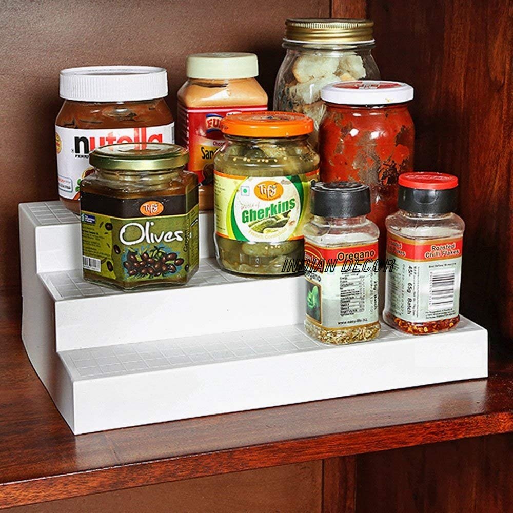 INDIAN DECOR Metal Cupboard Space Organizer, Standard, 1-Piece, Multi-image-3