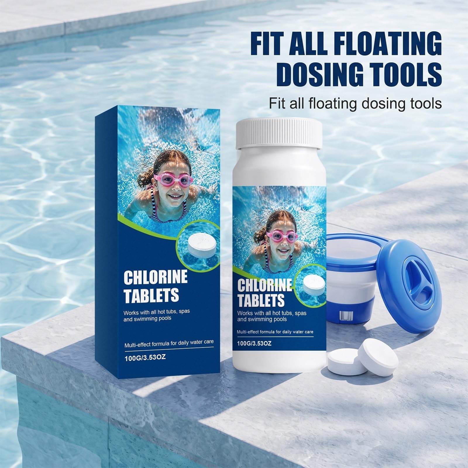 Compresse Clore Piscina Multifunzione Dissolution Lento Regolatore pH 100g