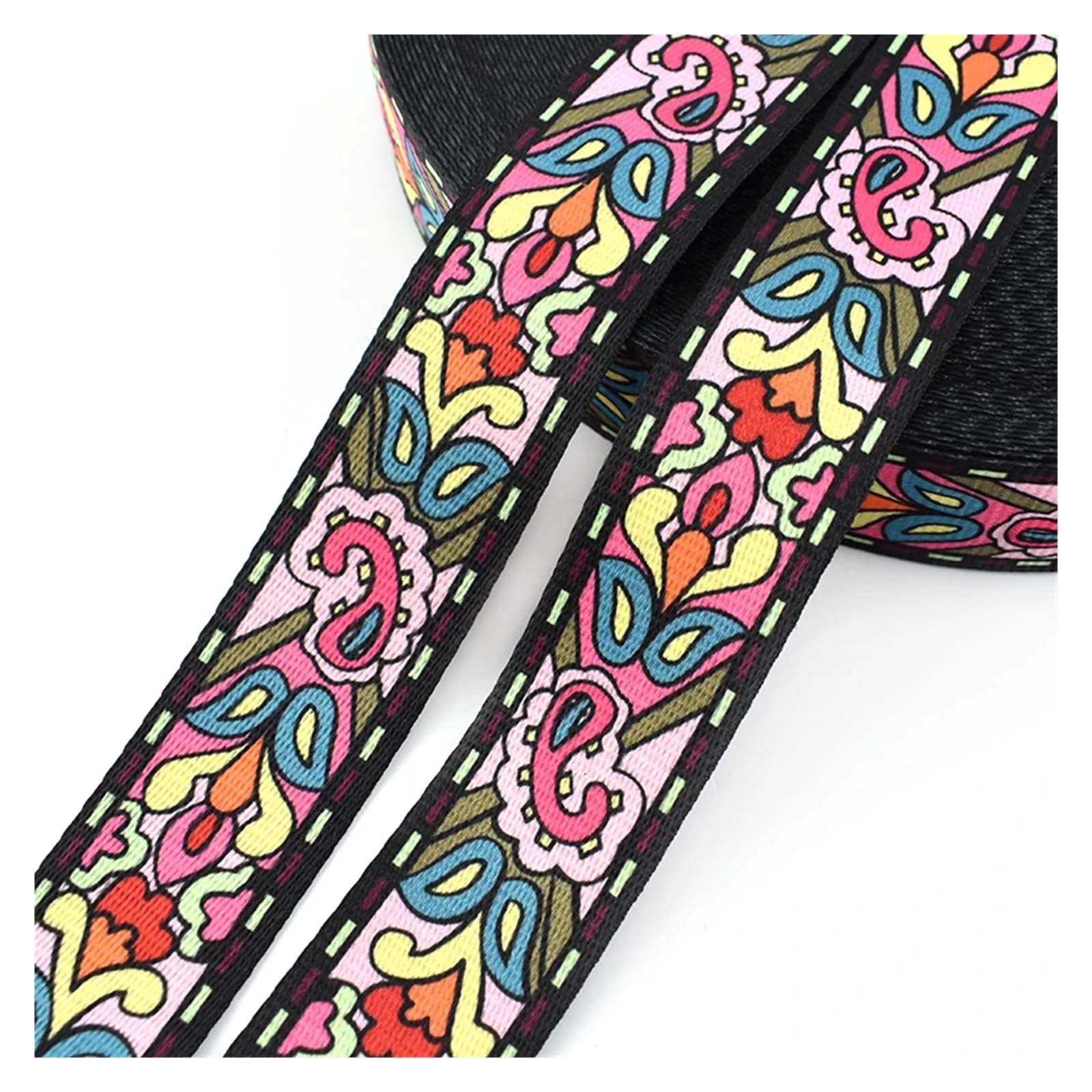 2Meters 38mm Ethnic Jacquard Ribbon Nylon Webbing for Bag Strap Belt Tape DIY Textile Clothing Decor Sewing Accessories(02)
