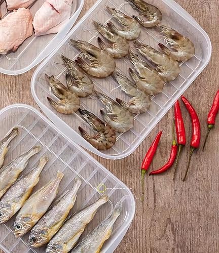 Miniatura 4 de wulikanhua Paquete de 2 recipientes de plástico para tocino con tapas herméticas, para carne de delicatessen, cortes fríos, ahorro de queso,