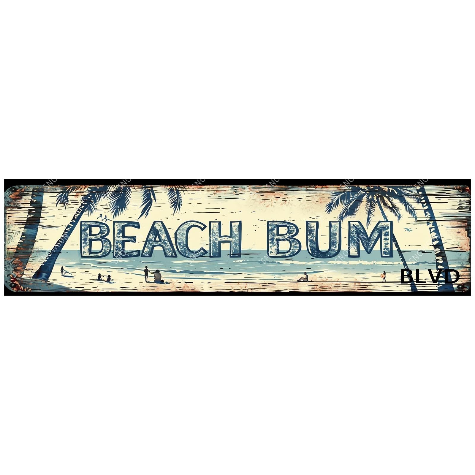 Beach Bum Funny Metal Signs Aluminum Tin Sign for Home Street Yard Bar Cafe Garage Shop 4x16 Inch