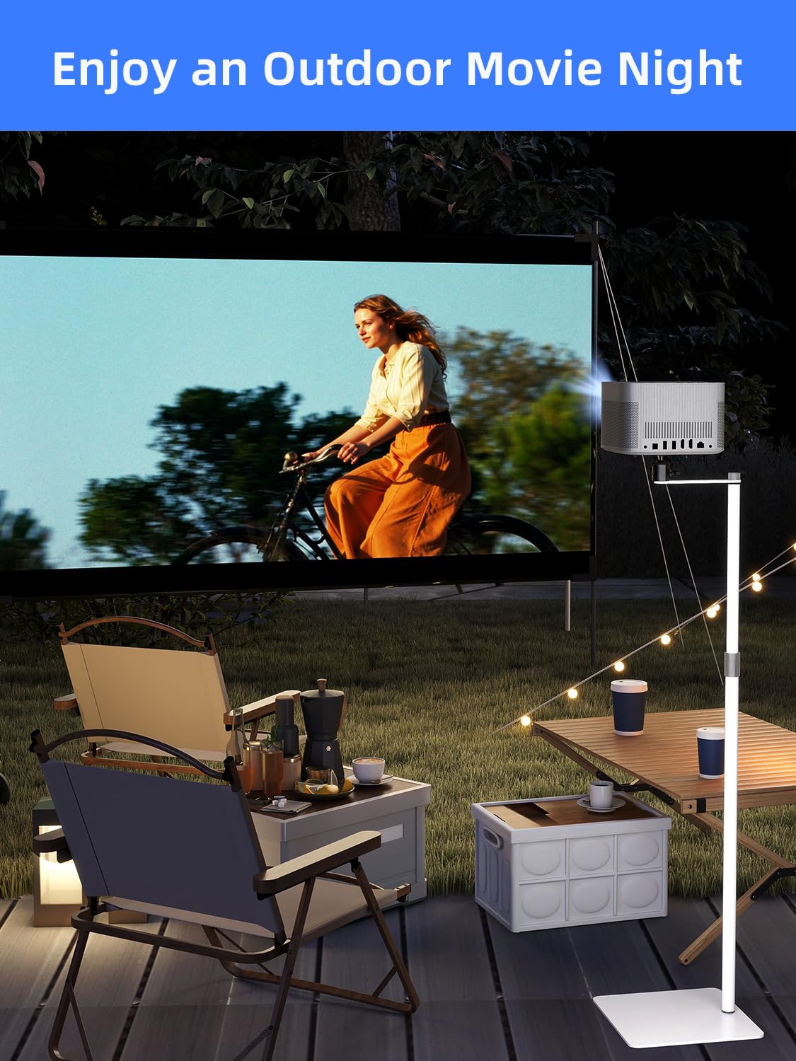 suptek Supporto da pavimento per proiettore video discreto dietro il divano, altezza regolabile da 8cm-12cm con rotazione di 360 gradi,Supporta Fino a 5 kg,Compatibile con proiettori,fotocamere,Bianco