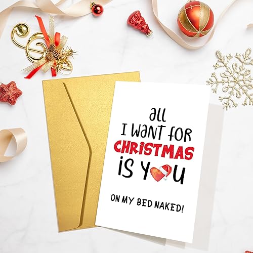 Miniatura 4 de Sleazy - Tarjeta de Navidad para esposa y marido, divertida tarjeta de Navidad para prometida novia y novio, tarjeta de Navidad traviesa, All I Want