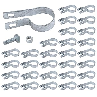 VIVIDA 2-3/8" Chain Link Tension Bands 30 PCS, Fence Tension Bands