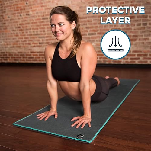Miniatura 7 de Toalla de yoga de microfibra antideslizante para esterilla de yoga, toalla de yoga caliente para sudor y agarre, 24 x 72 pulgadas
