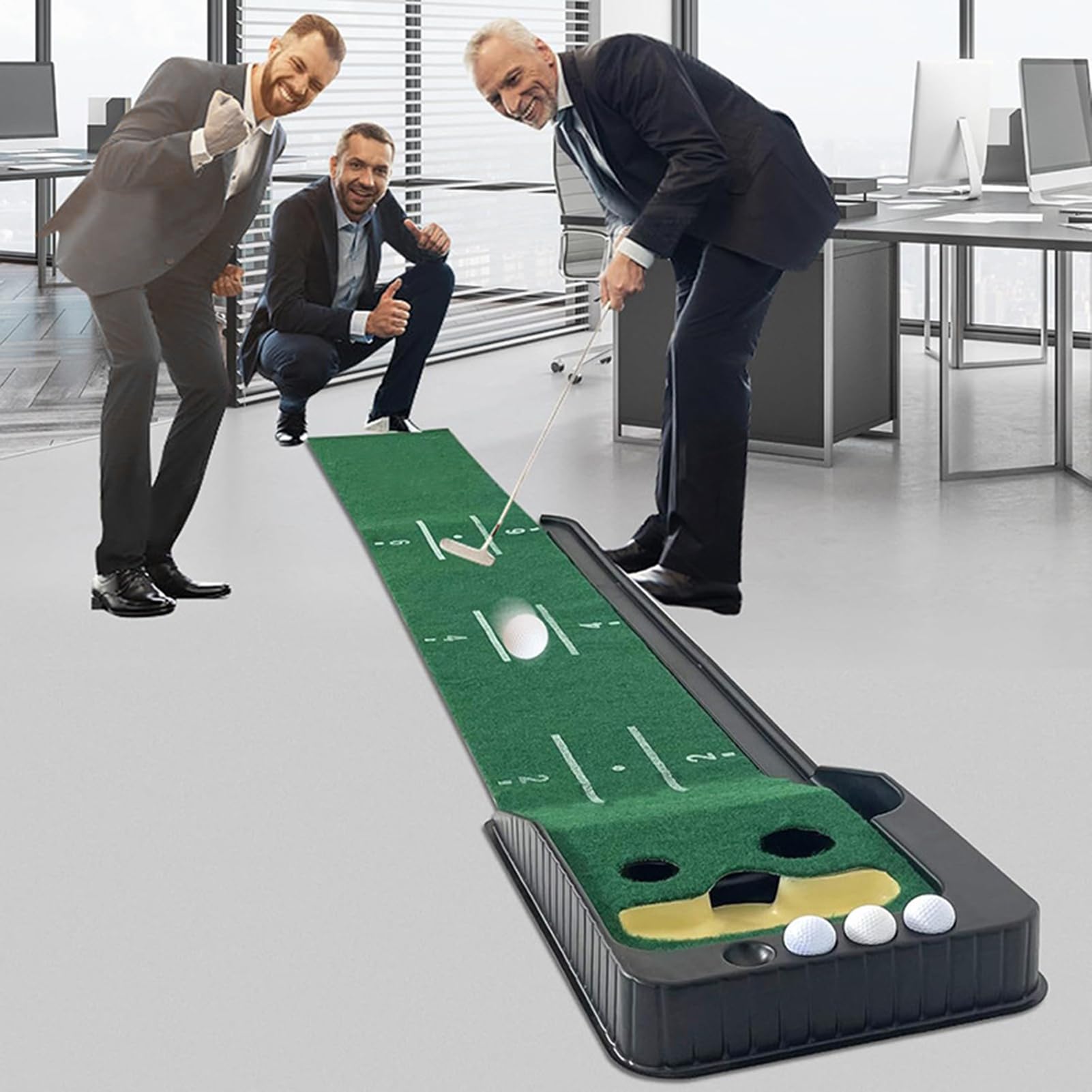 Tappeto Putting Green per Interni | Tappeto green per allenamento di colpi da golf,Tappetino Allenamento Golfista - per Uso in Giardino, Esterno, Prato, Interni, Casa, Palestra Domestica