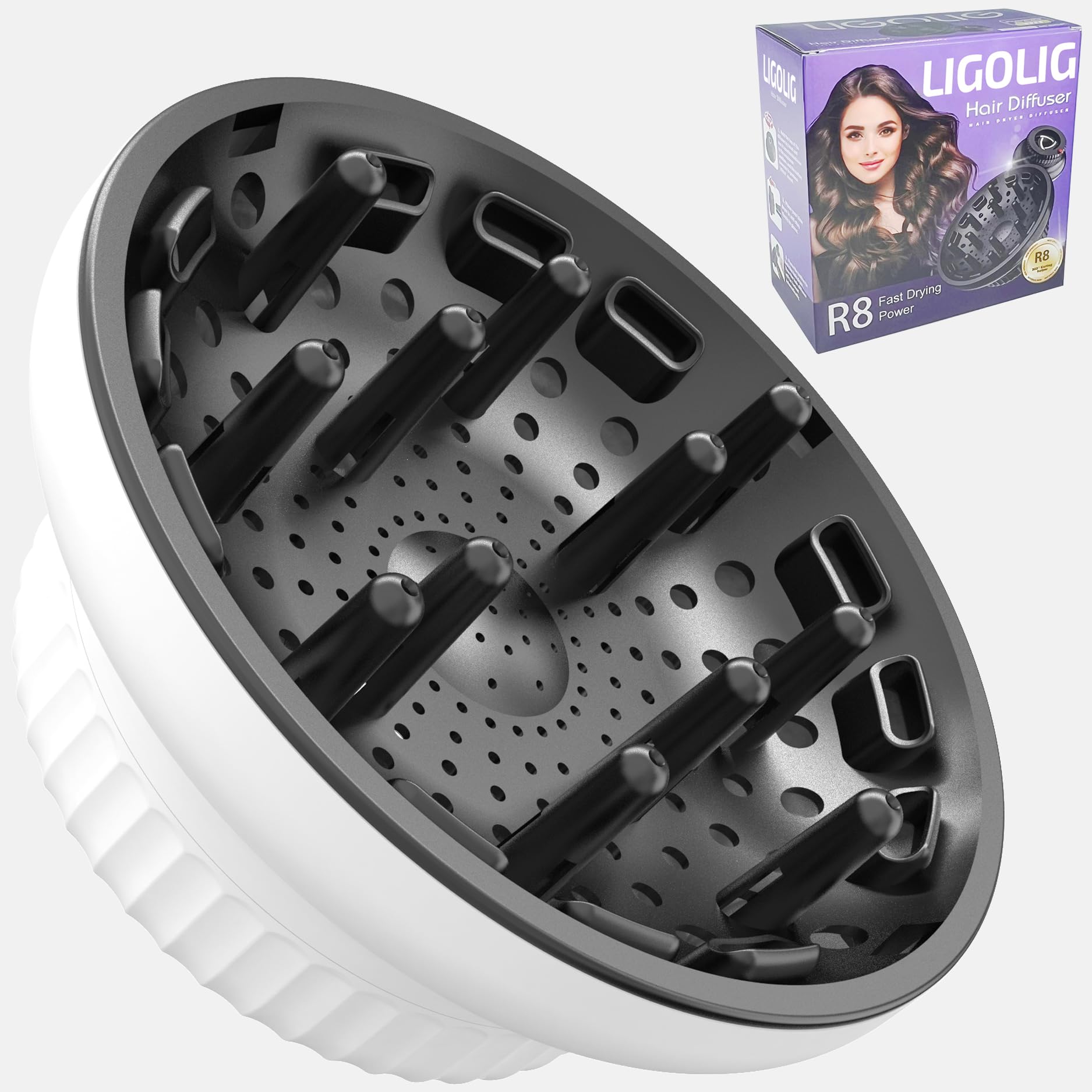 LIGOLIG Hair Diffuser - Define Curls & Waves -8 LIGOLIG Hair Diffuser - Define Curls & Waves -8