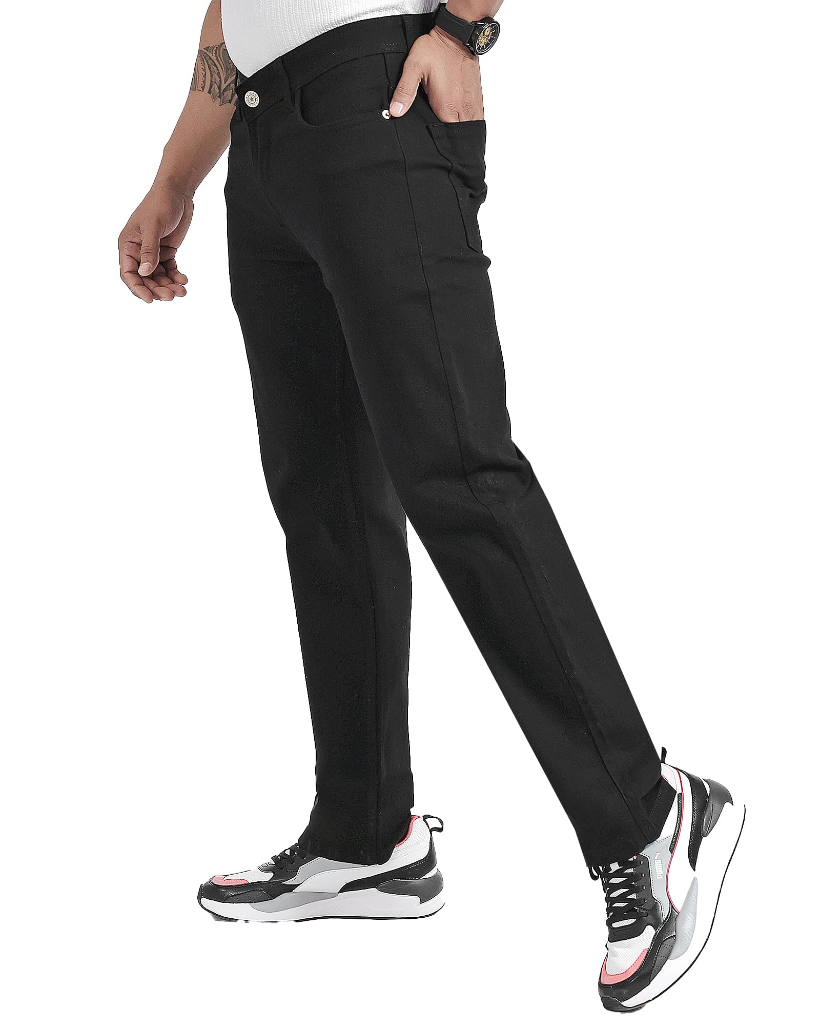 True One Z Black Jeans for Men Slim Fit | Cotton Fabric | Lightweight & Durable-picture-23