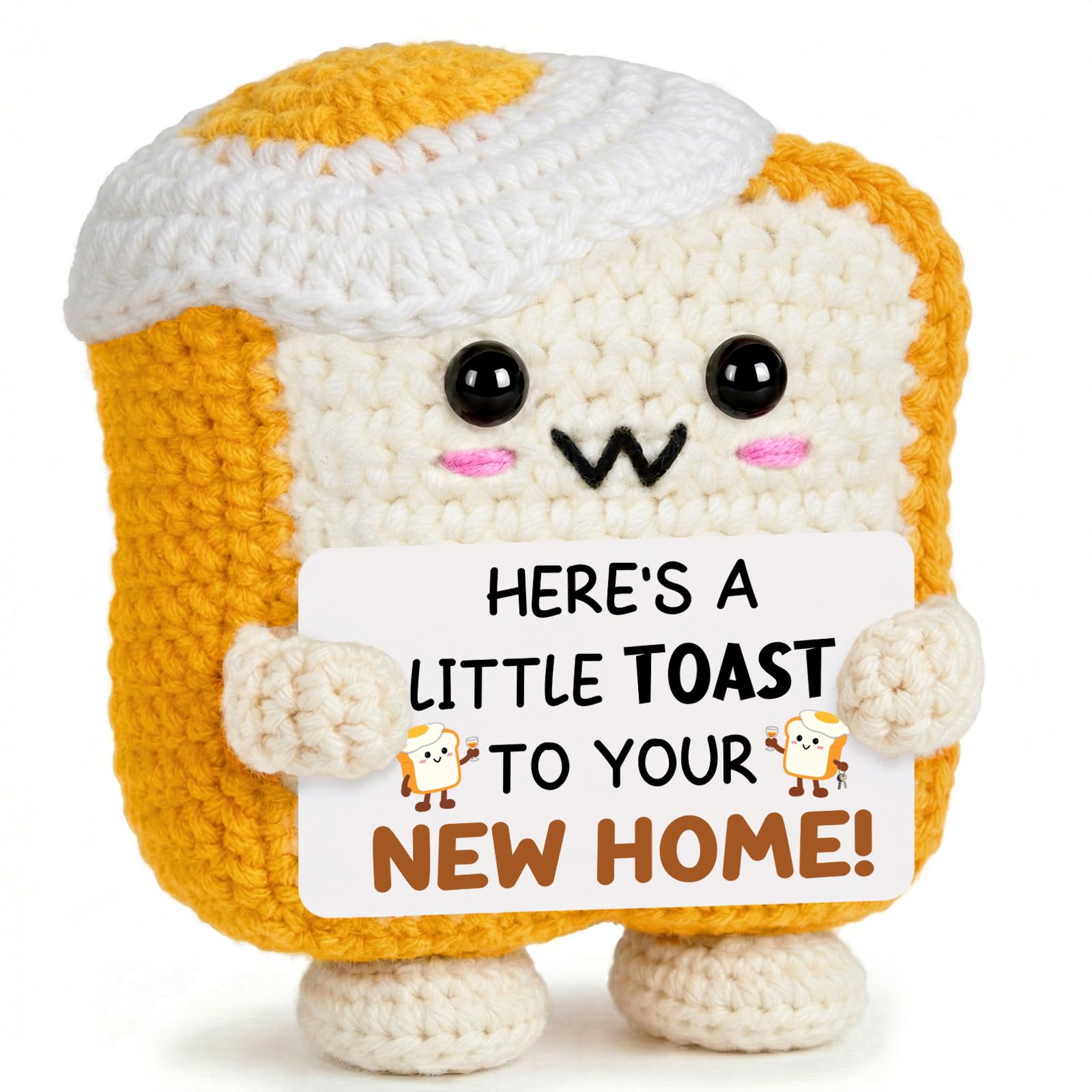 New Home Gifts, House Warming Gifts New Home, Crochet Toast For Homeowners Friends Family Members Couples, Crochet Toast Toy For Housewarming Parties Moving-In Day Apartment Warming, Desk Decor — image 1