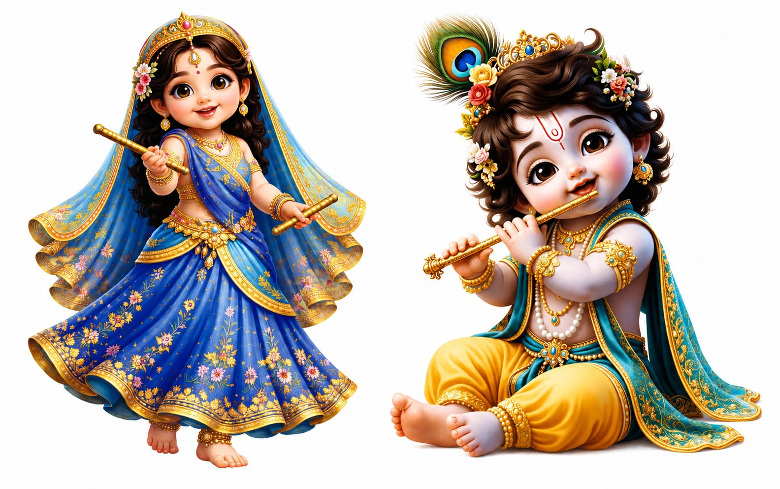 Radha Krishna Decorative Standee Combo Set (18 x 18 Inch Each) | 5mm Sunboard Printed Cutout | Religious Home Temple Decoration | Janmashtami Decor | Pooja Room, Classroom & Gift Item-image-25