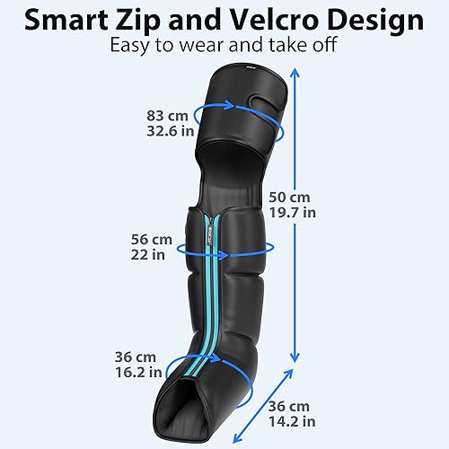 Miniatura 8 de CINCOM Masajeador de piernas con calor y compresión, botas de compresión de aire para recuperación de piernas, pantorrillas y pies, alivio del