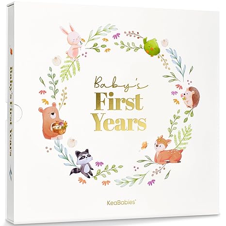 Keepsake Baby Memory Book, Girl, Boy - Beautiful First 5 Year Journal Book, 100 Pages Newborn Milestone Scrapbook, From Pregnancy to Age 5, First Time Mom Gifts for Baby Shower, Gender Neutral (Muse)