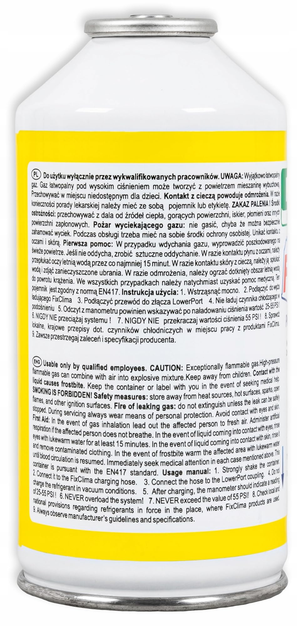 FixClima Gas Refrigerante R1234YF per Sistemi di Aria Condizionata Automobili dal 2016 - Kit 4in 1 con Manometro e Rilevamento UV