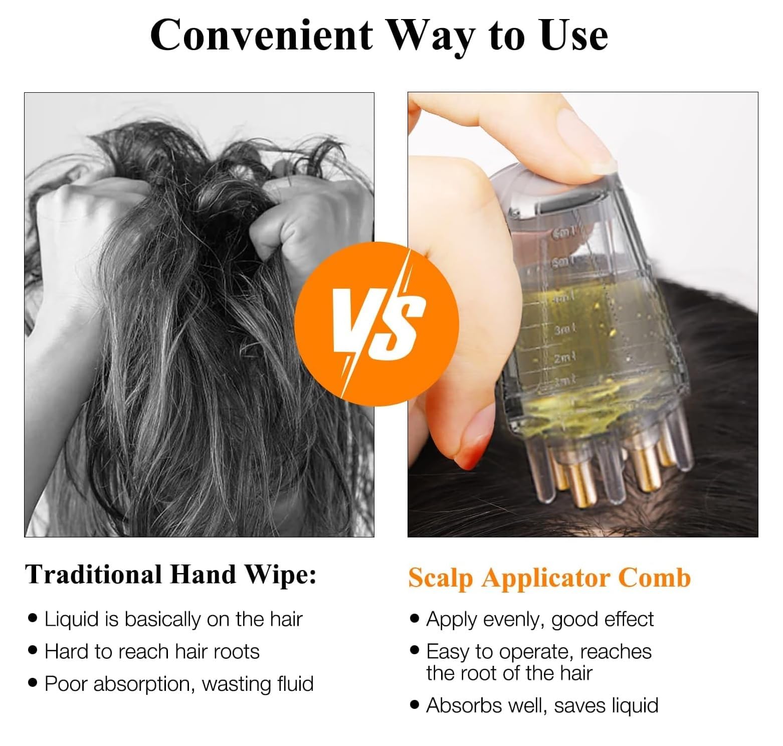 PRUVIA Hair Oil Scalp Applicator Tool | Mini Serum & Oil Dispenser with Scalp Massager | Easy Oiling Applicator for Hair | Compact 5 cm Design 4