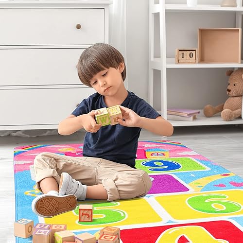 Miniatura 2 de IMIKEYA 1 tapete de juego educativo para niños, tapete de juego para el suelo, sala de juegos, decoración para niños, alfombra para actividades de