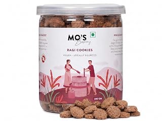Mo's Gluten-Free Ragi Cookies, 300 Grams| Multi Grain Cookies | Healthy Diet Snack | Jaggery Cookies With No Maida | Gluten-Free