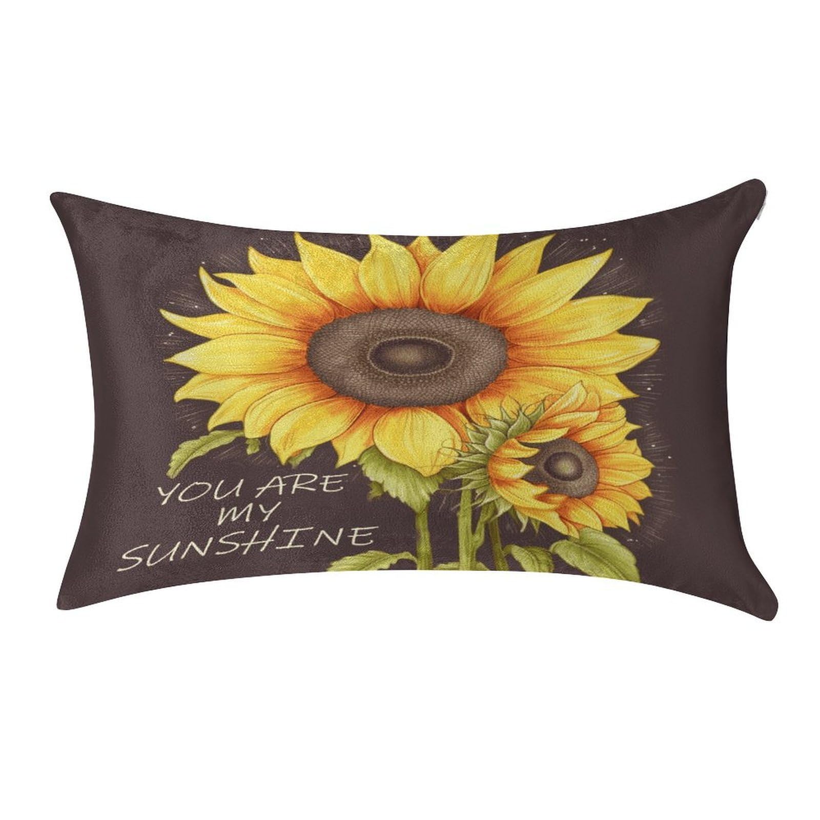 FekiLoot You are My Sunshine Sunflower Pillow Cover Modern Lumbar Pillow Covers Easy Care Velvet Pillowcase Super Soft Cushion Case Rectangular Throw Pillow Cover for Couch Sofa Bedroom Car Decor