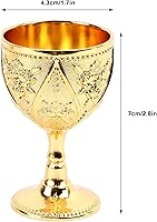 Vista 5 de 2 copas vintage, copa de vino medieval, copa de vino de metal de cobre en relieve, mini copas de comunión, copa de vino real, relieve 3D