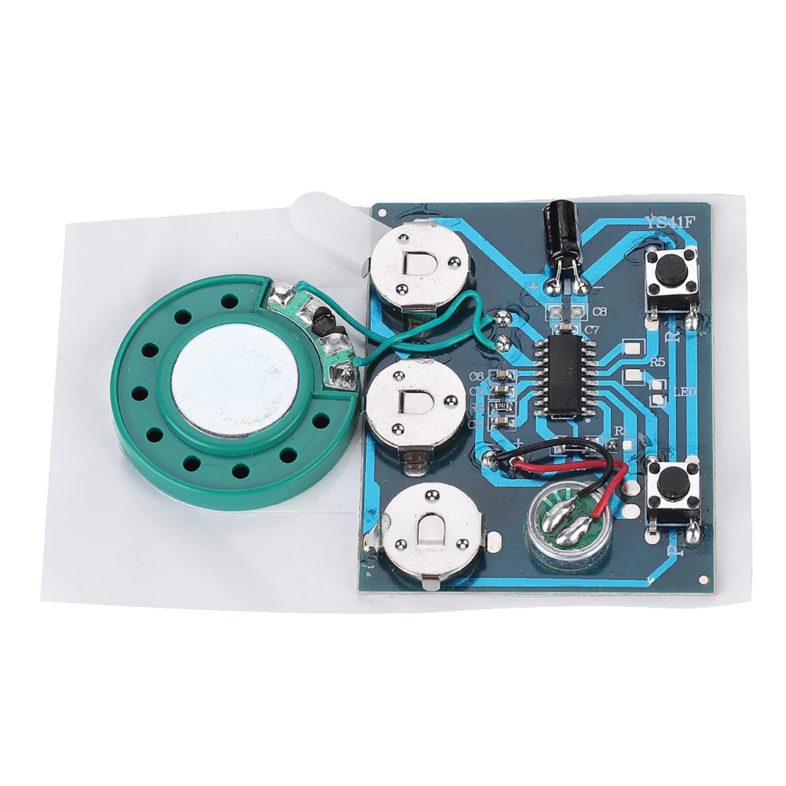 Puce de Module Vocal de Son de Musique Enregistrable 27s 0.5W avec Pile Bouton Photosensible, Accessoires Professionnels (Version Bouton)