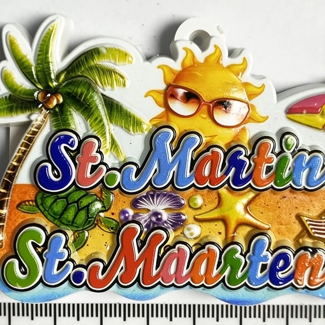 Imán decorativo escena playa St. Martin St. Maarten miniatura 6