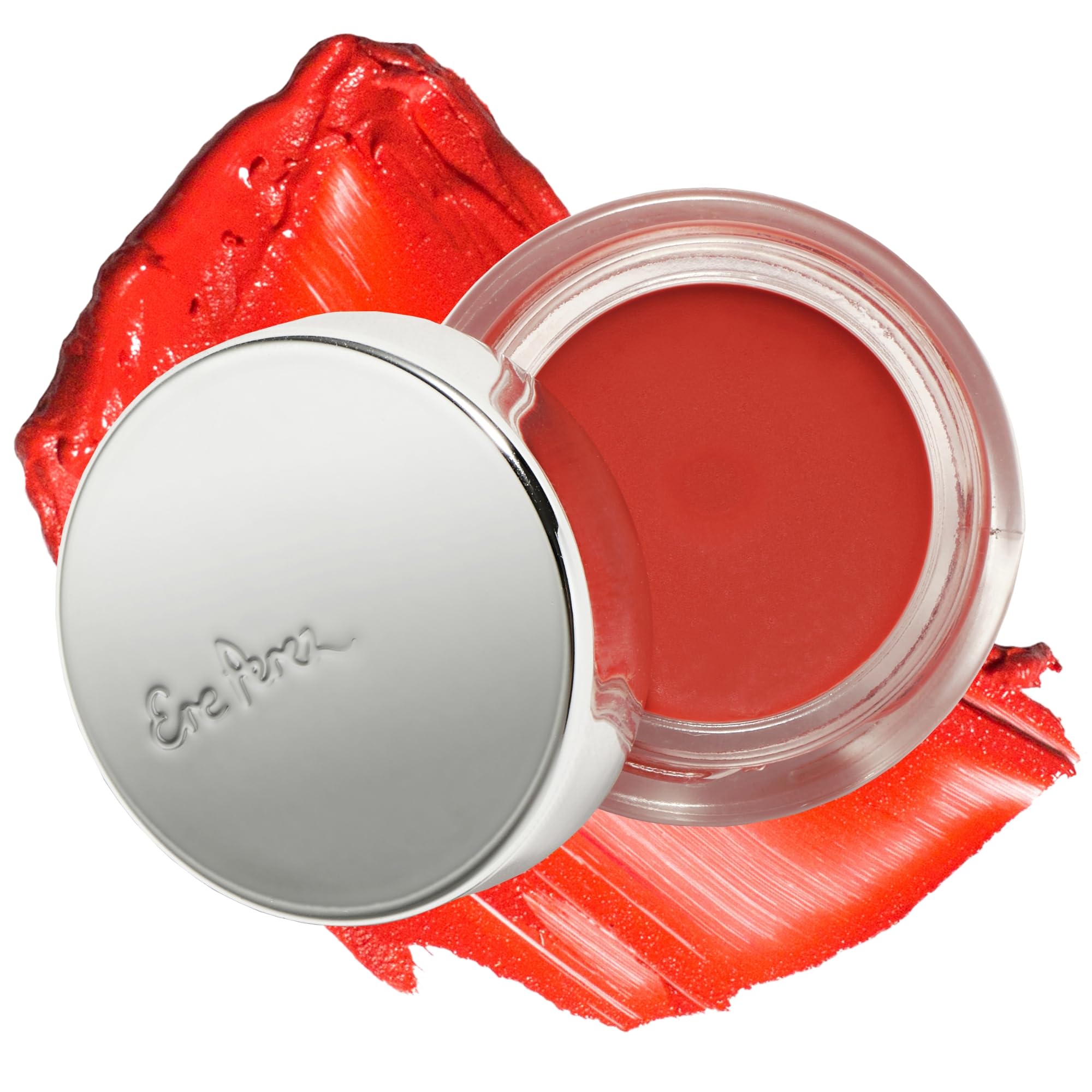 Ere Perez - Natural Carrot Color Pot | For Lips + Cheeks | Buildable, Blendable, Creamy, Vibrant, Satin Finish | Cacao Butter, Avocado + Castor Seed
