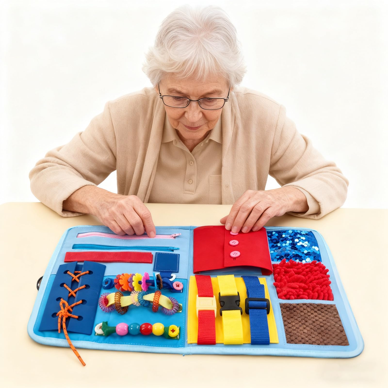 Sensory Fidget Blanket for Adults & Seniors, Dementia Products for Elderly Alzheimers Memory Loss Fidget Toys