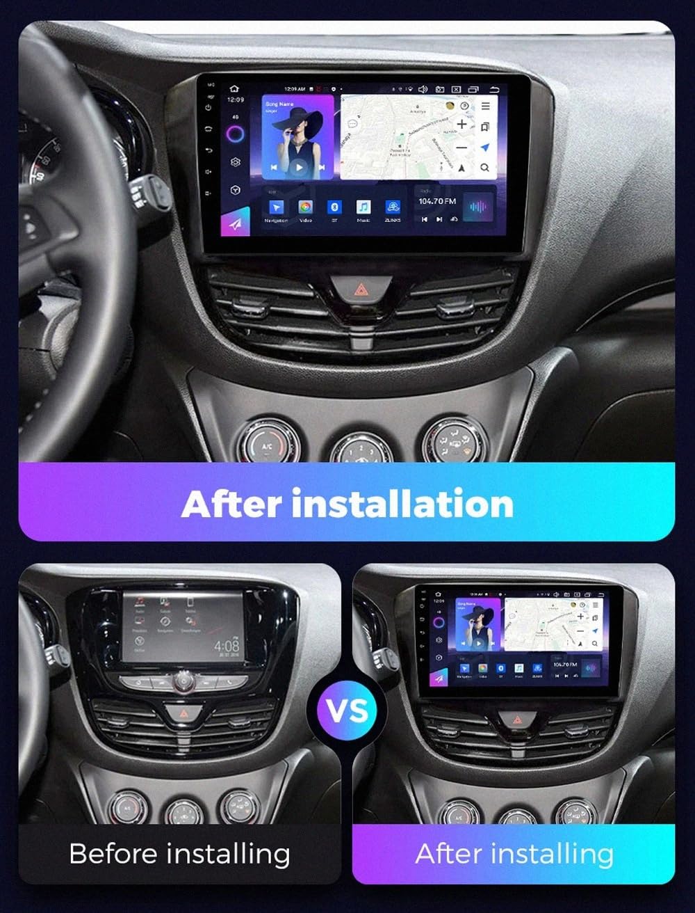 Nawigacja Z Ekranem Dotykowym, Radio Samochodowe dla Mitsubishi Outlander 2005-2013 Przenośny Ekran Dotykowy Apple Carplay, Nawigacja Gps/Sterowanie, 4 Rdzeń 2G+32G