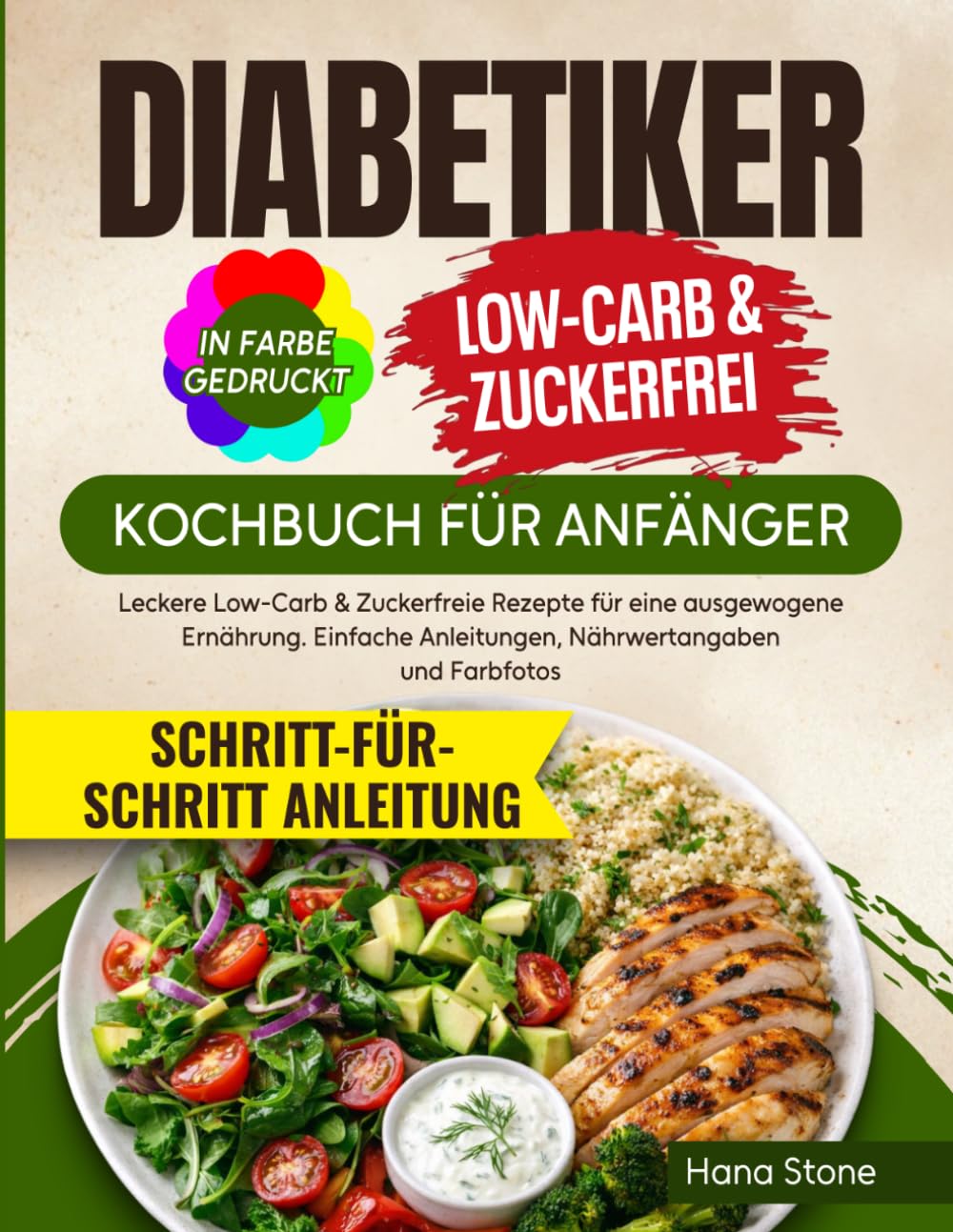 Diabetiker Kochbuch für Anfänger: Leckere Low-Carb & Zuckerfreie Rezepte für eine ausgewogene Ernährung. Einfache Anleitungen, Nährwertangaben und Farbfotos