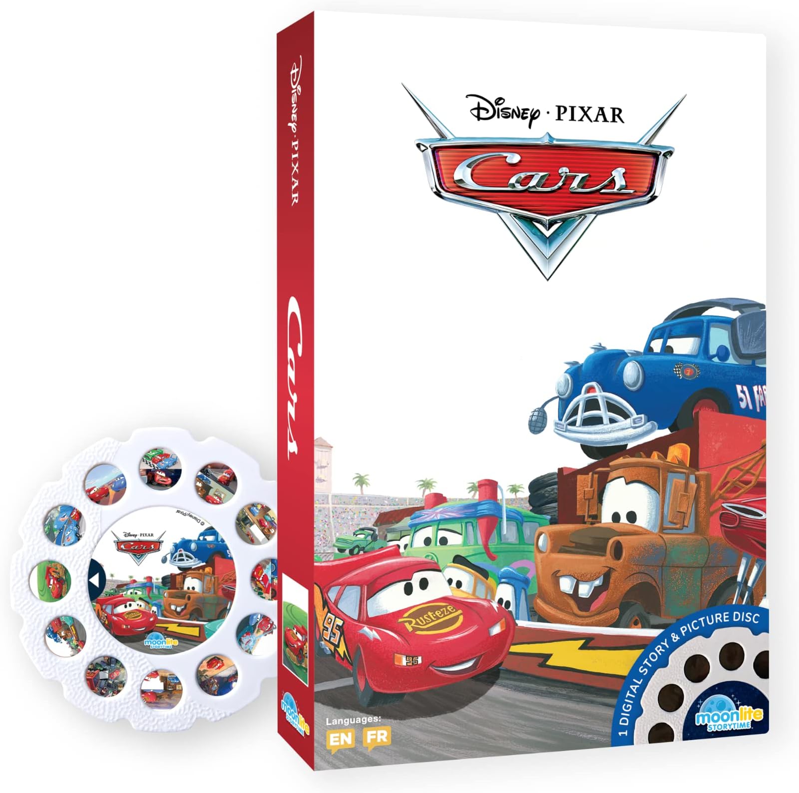 Storytime Pixar: Cars, Vibrant Storybook Art Projections with Playful Sound Effects & Background Music for Children Ages 1-6, Requires Moonlite Projector (Sold Separately)