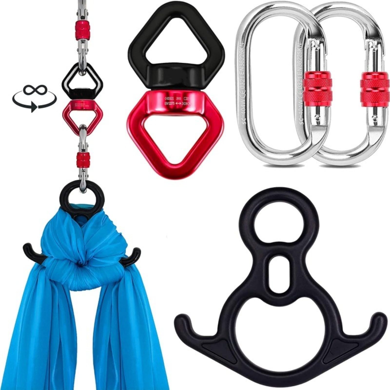 Yoga Vertikaltuch (8x2.8m) - Yogatuch Zum Aufhängen, Trapez Schaukel, Starke Tragfä higkeit, Sicherer SchutzYoga Schaukel Set, Akrobatik Tuch Aerial Yogatuch Seide F ür Erwachsene