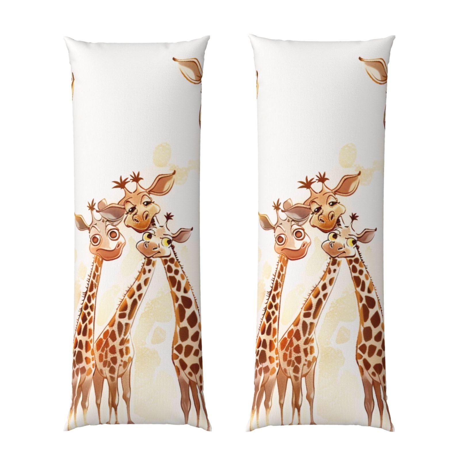Body Pillow Cover 20x54 Inch, Cute Cartoon Funny Giraffes Print Long Lumbar Pillow Case with Zipper Long Body Pillowcase Decorative for Bed Sofa Bedroom