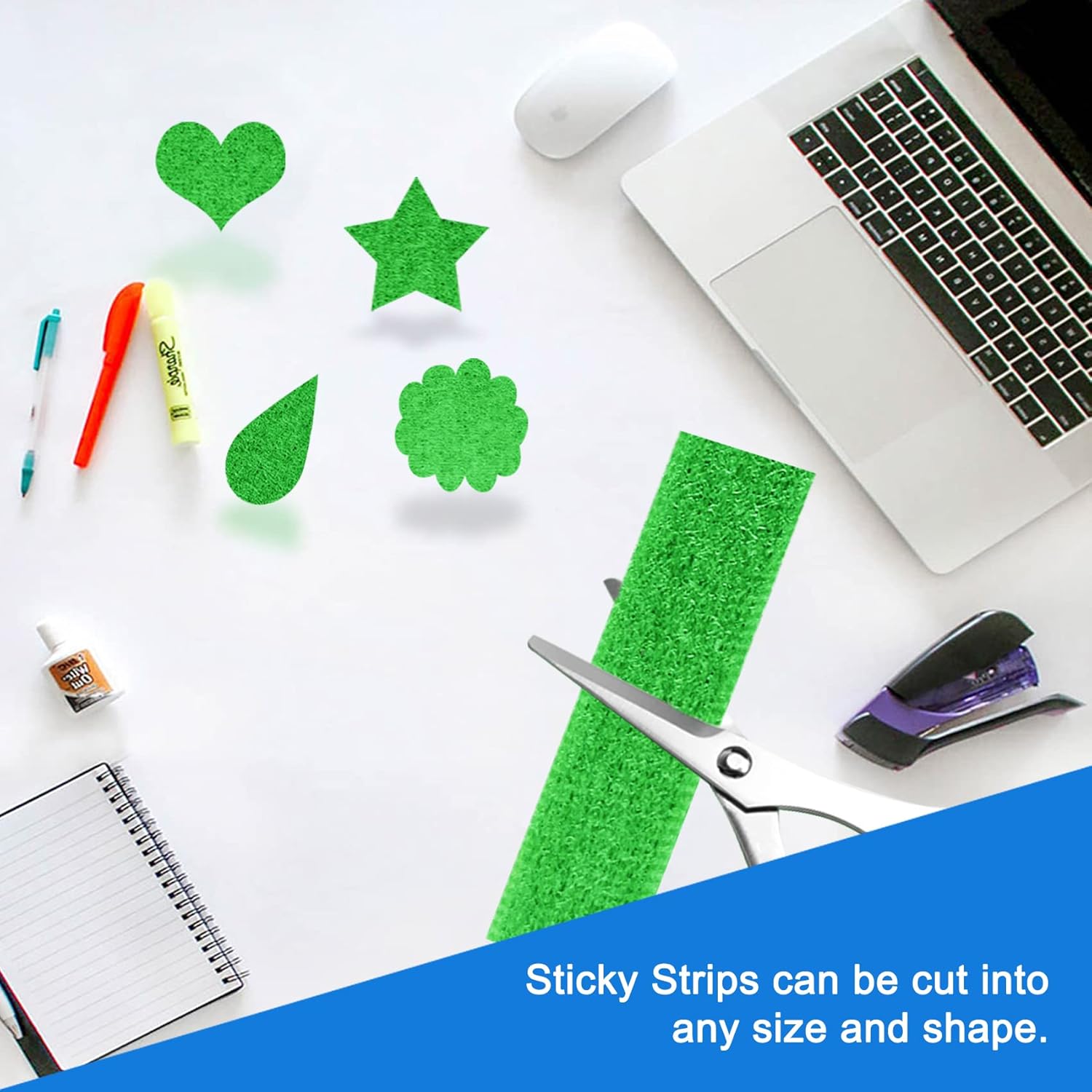 EDSRDRUS 2 Inch x 18 Feet Hook and Loop Tape with Strong Self Adhesive Tape, Heavy Duty Hook Loop Strips for Home Office Car (Green, 2inch): Industrial & Scientific