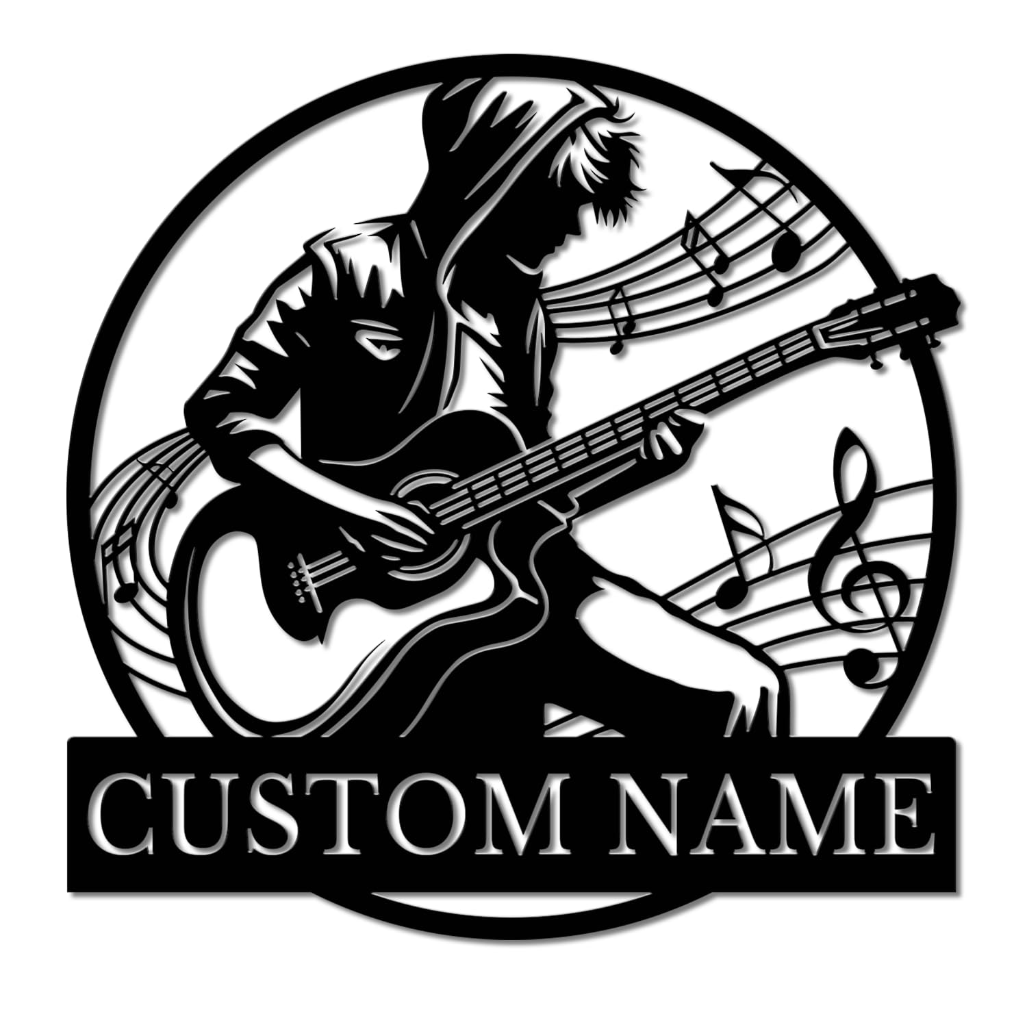 PailideArt Personalized Guitar Metal Wall Art - Custom Music Sign for Studios & Man Caves - Unique Gift for Guitarists & Music Lovers (Style-7)