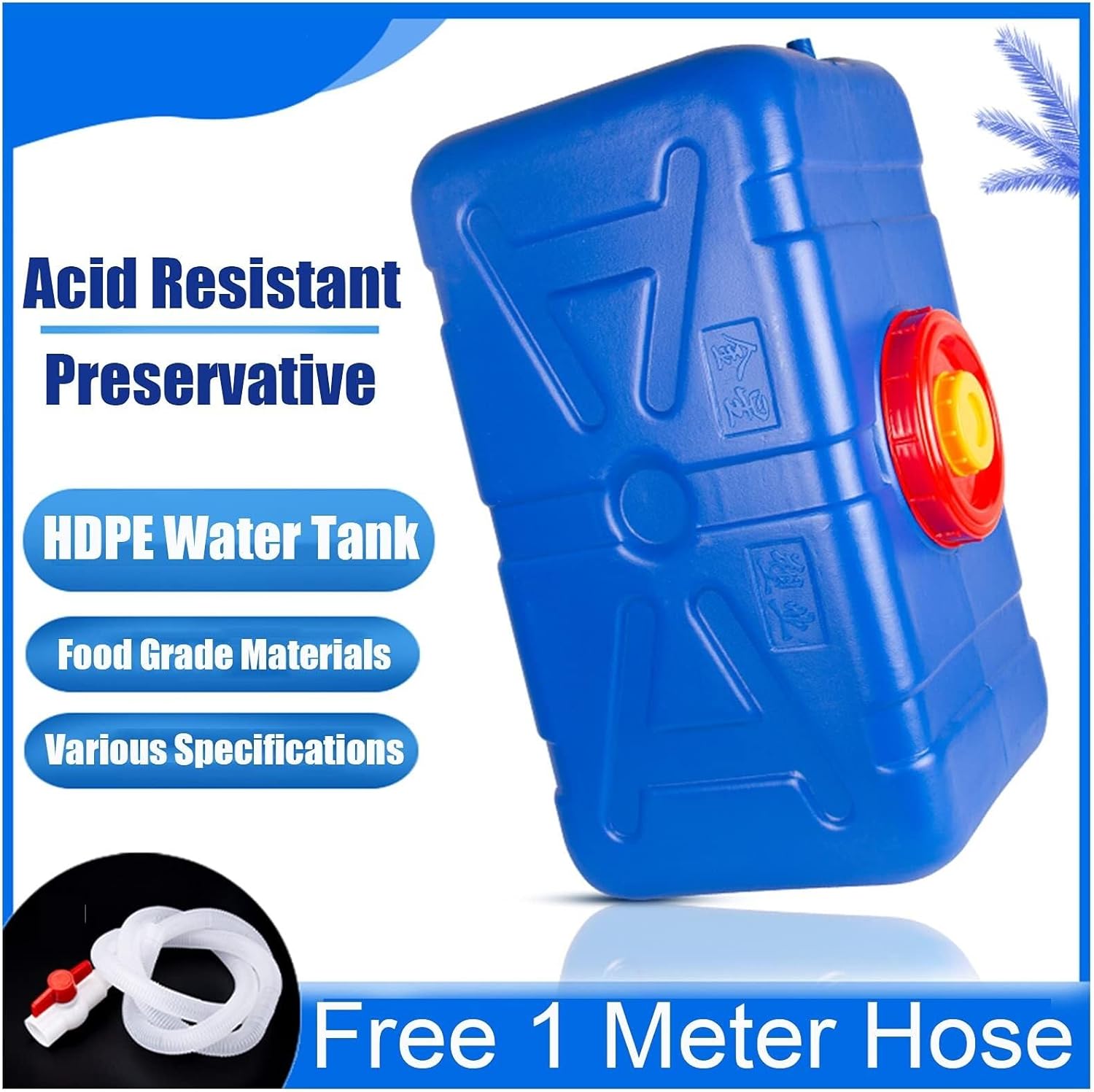 FIXARE Water Tank 100L Camping & Hiking Water Storage Water Container Drop-Resistant Plastic Water Tanks，Outdoor Travel Multifunctional Water Tank