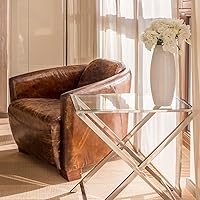 Vista 2 de Parte superior de mesa de vidrio templado transparente de 12 pulgadas cuadrada de borde plano con 0,63 cm de grosor para mesas de comedor, de café