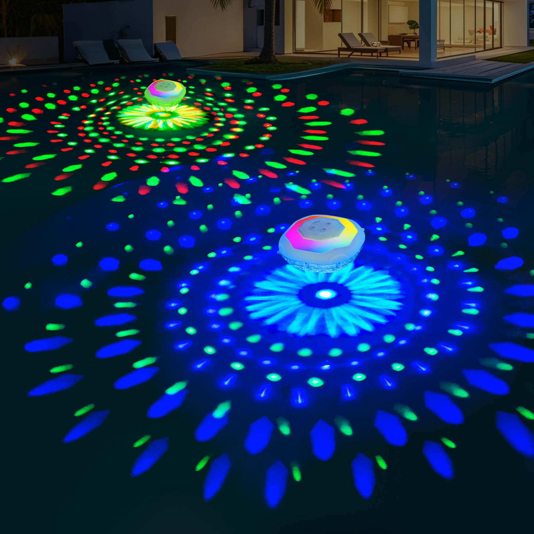Floating Pool Lights,9000mAh Rechargeable Pool Lights With Remote,Pool Light that Float IP68 Waterproof, Color Changing Swimming Pool Lighting,Pool Floating Light for Inground Above Ground Pools-2PCS-image-23