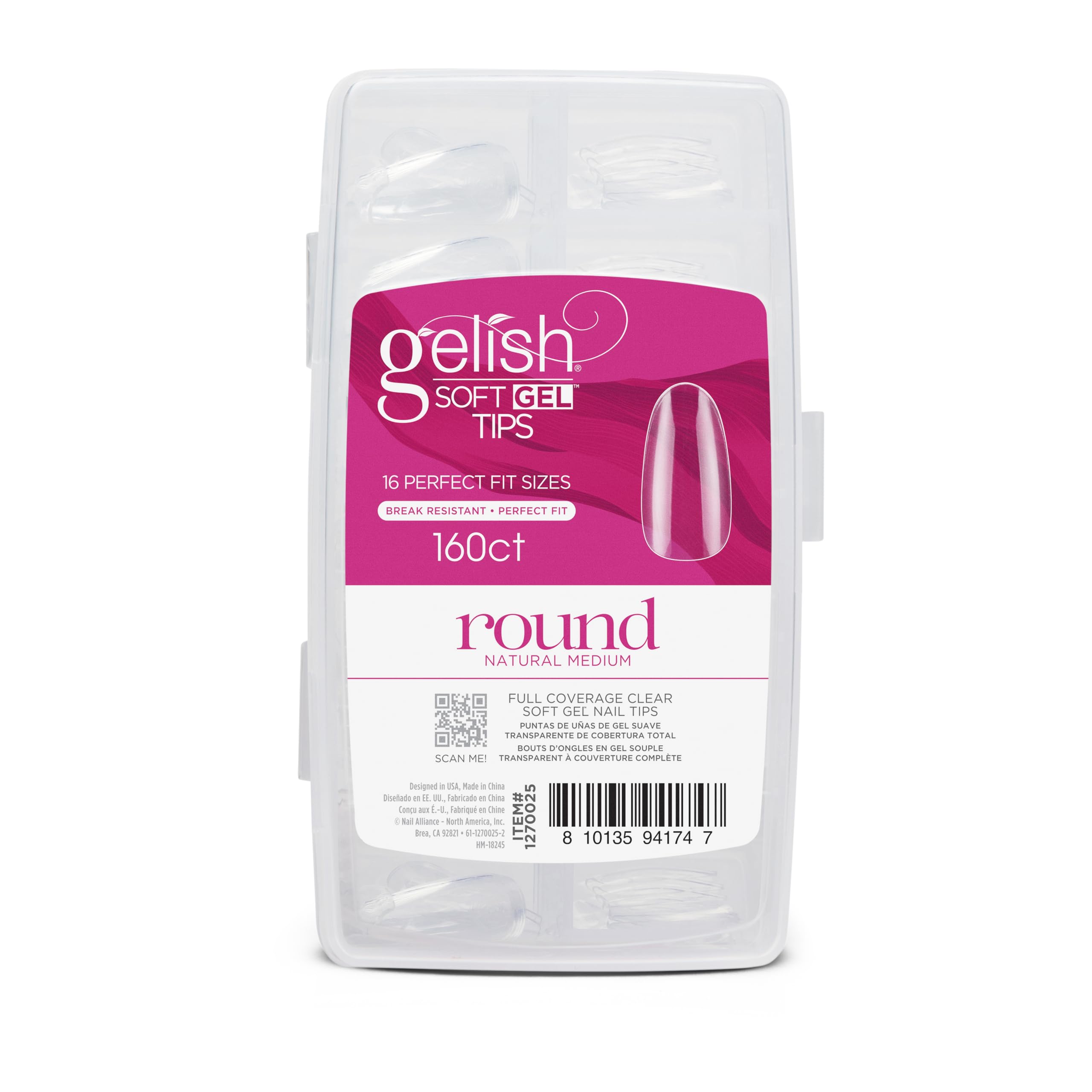 Gelish Soft Gel™ Tips – Professional Quality Press on Nails Extension for Strong, Long-Lasting Manicures – Easy Application, Natural Look, Pre-shaped False Nail