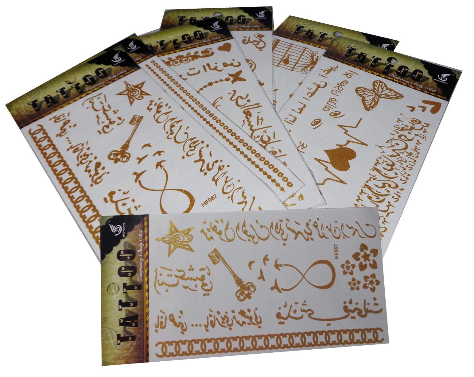 Buy 12 Sheets Temporary Self Adhesive Transfer Arabic Arabian Tattoo