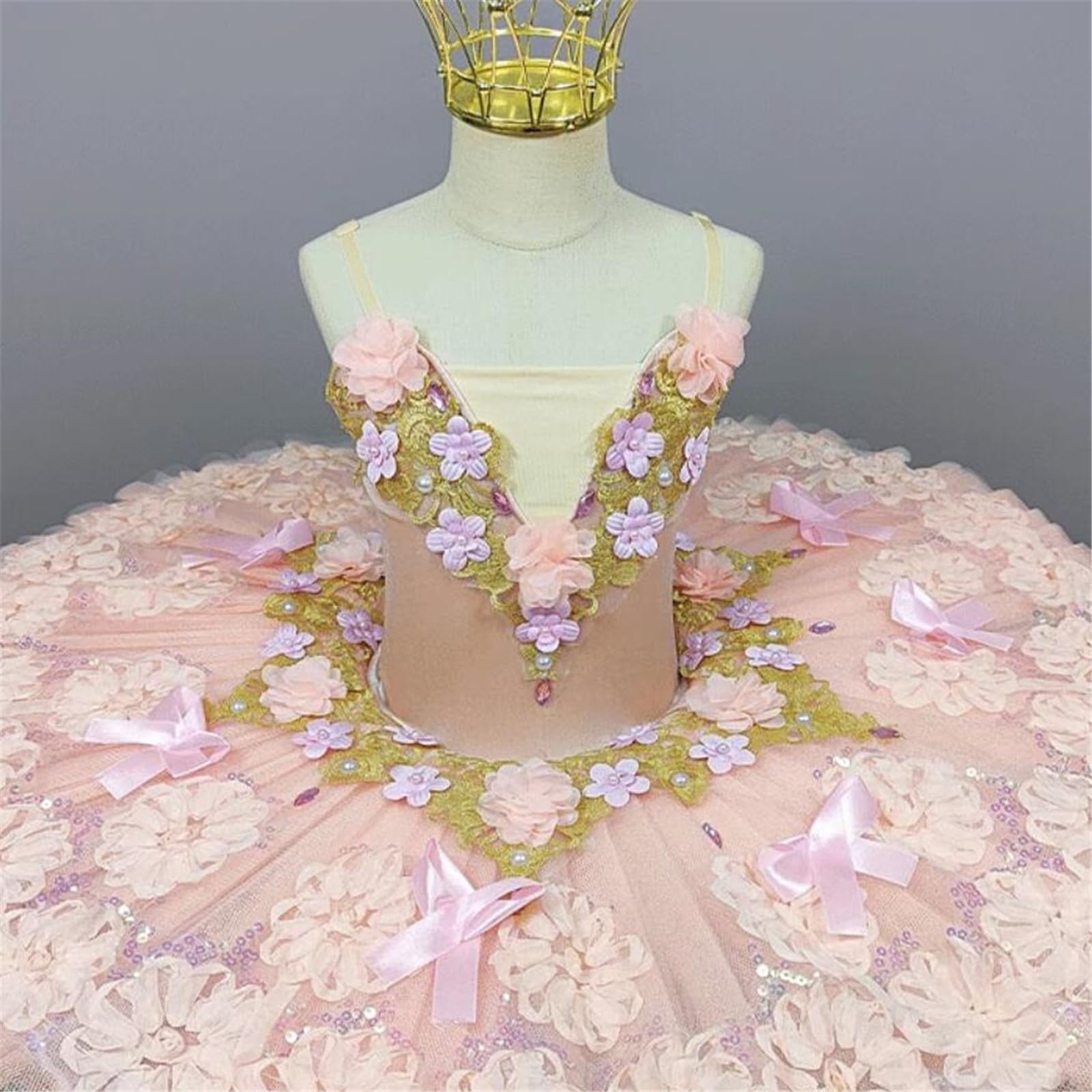 Mädchen Ballett-Tutu Tüllkleid Ärmellos Trikot Schwanensee Ballerina Bühnentanz Wettbewerb Kostüm Übungstanzkleidung (A3483)