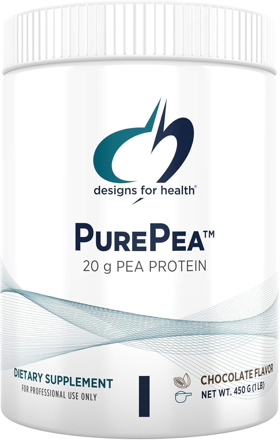 Designs for Health PurePea - 20g Vegan Pea Protein, Non-GMO Drink Mix Protein Powder Supplement, Chocolate (15 Servings / 450g) : Health & Household