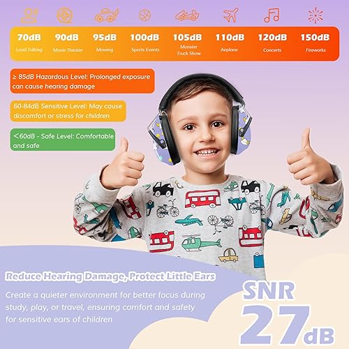 Miniatura 4 de ProCase Audífonos con Cancelación de Ruido para Niños Pequeños, Orejeras con Reducción de Ruido SNR 27dB, Protección Auditiva para Monster Jam,