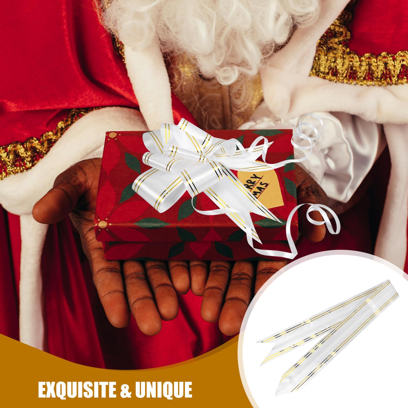 Healvian 100pezzi Fiocchi Decorativi Strappo Con Dorato Per Matrimoni e Feste Fiocchi Per Confezioni e Decorazioni Natalizie