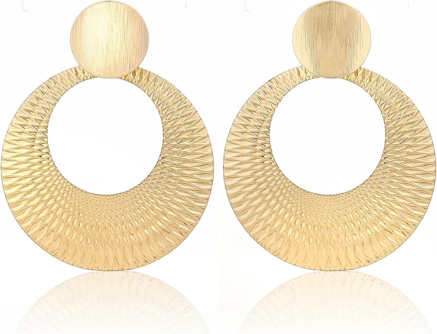 Disc Dangle Earrings for Women Big Drop Earrings Geometric Statement Earrings for Women