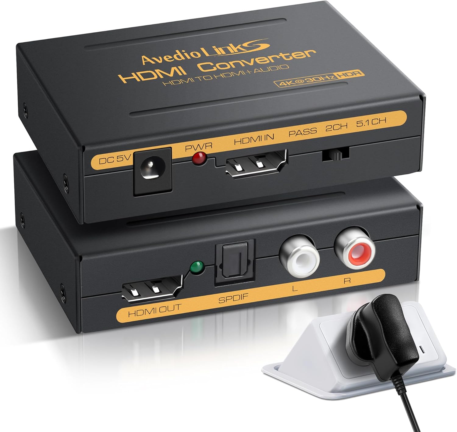 4K@30Hz HDMI Audio Extractor Splitter with Power Adapter, HDMI to Optical/SPDIF + RCA L/R Stereo Audio Converter, Supports PS5, Chromecast, Fire Stick, Blu-Ray Player, Xbox, Sky Box 4K@30Hz HDMI Audio Extractor Splitter with Power Adapter, HDMI to Optical/SPDIF + RCA L/R Stereo Audio Converter, Supports PS5, Chromecast, Fire Stick, Blu-Ray Player, Xbox, Sky Box