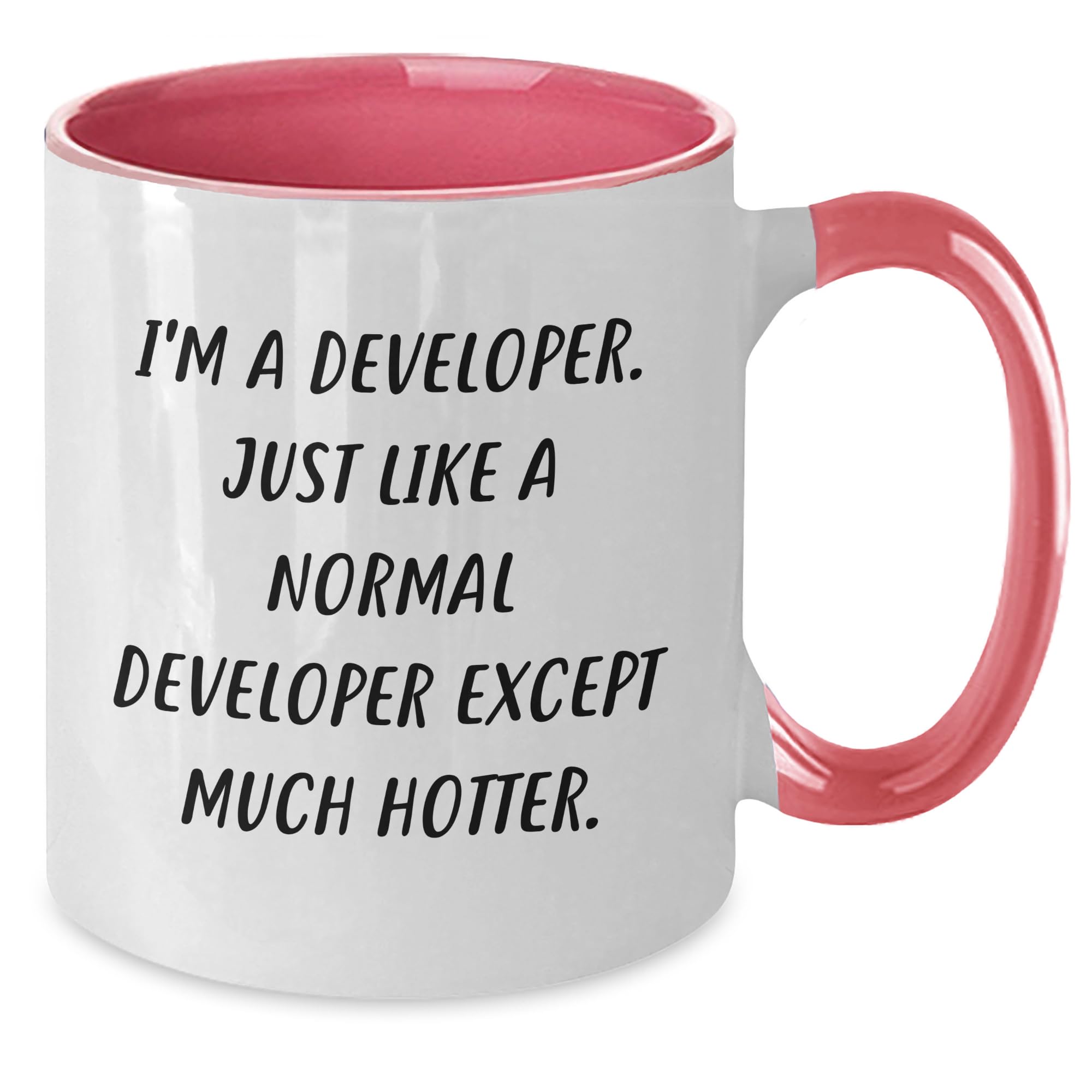 Funny Developer Gifts from Friends for Hot Developer, Two Tone Coffee Mug Quote, Christmas Unique Gifts