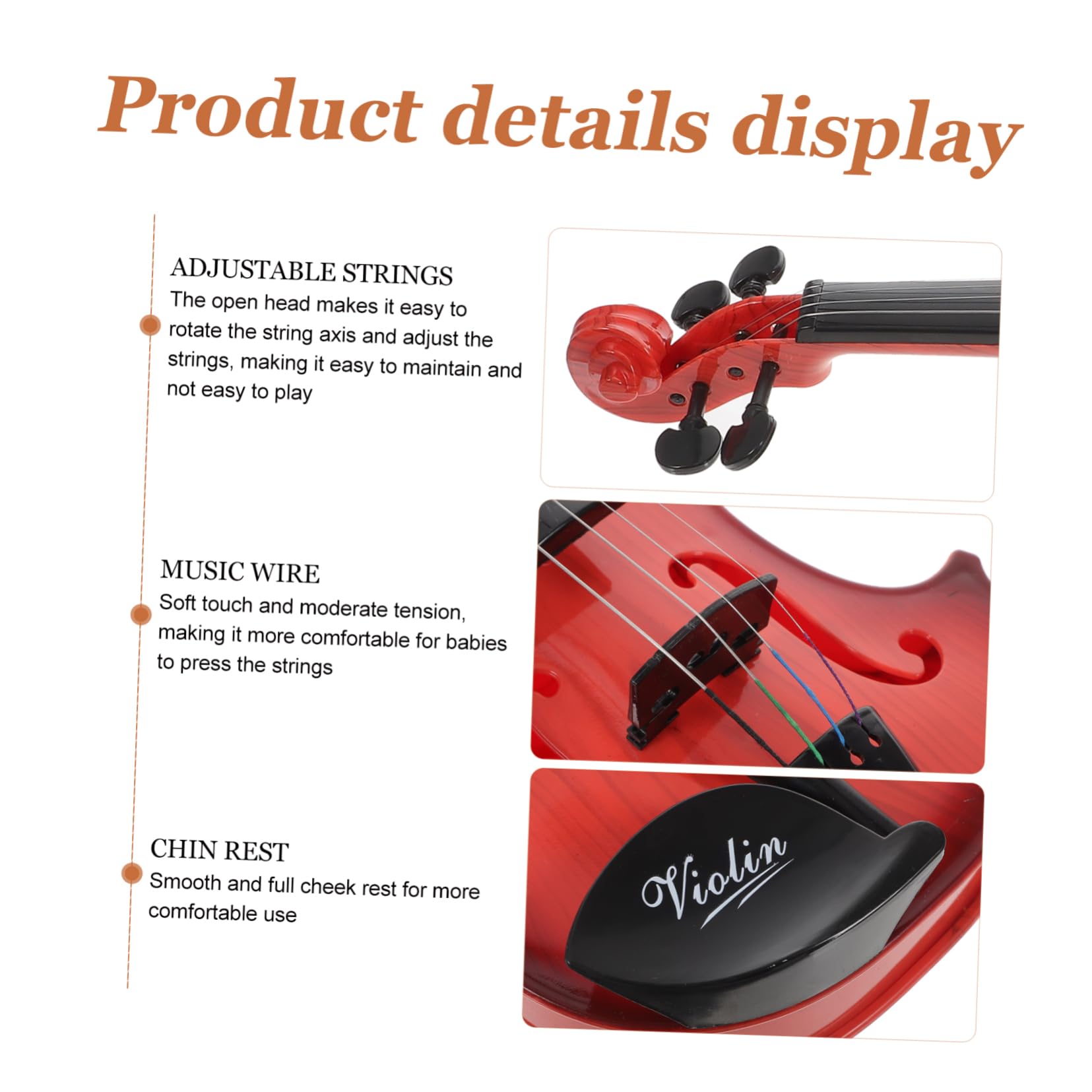 Giocattolo Violino Musicale per Bambini, Plastica, Strumento Piccolo | Decorazioni per Scuola, Riproduzione a Forma di Violino, Idea Regalo Compleanno