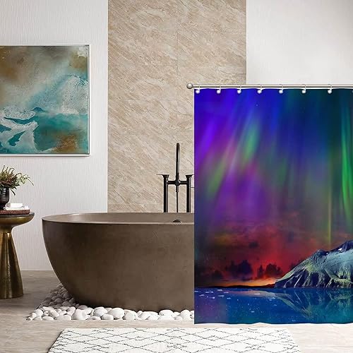 Miniatura 4 de Shower Curtains Gorgeous, Unreal Beautiful Northern Lights 47 x 72 Inch Waterproof Fabric Shower Curtain Polyester Fabric with Hooks, Bathroom