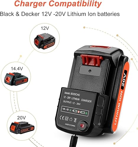 Miniatura 6 de ANTRobut Reemplazo de 3.5Ah para batería de litio Black and Decker de 20 V LBXR20 LB20 LBX20 LBXR2020-OPE LBX4020 con cargador de batería Black and